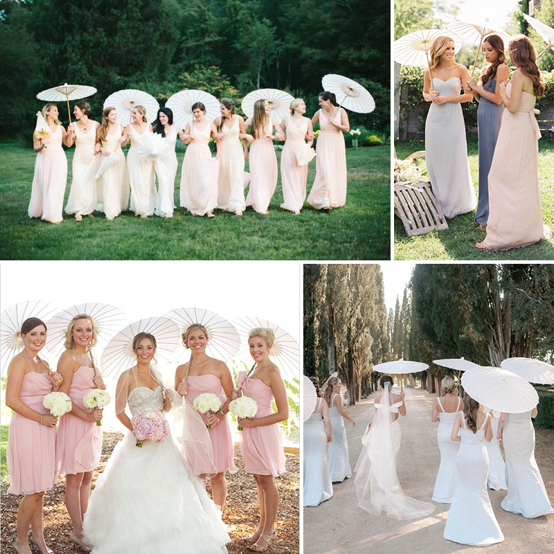 Ombrello parasole in carta bianca da 84/60 cm per matrimonio, ombrelloni in bambù fai da te per bomboniere, per centrotavola per addio al nubilato, oggetti di scena per foto