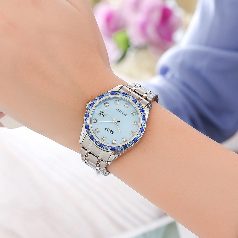 Relogios Femininos Oubaoer Top Luxe Kalender Quartz-Horloge Dames Horloges Vrouwen Rvs Strass Horloges Vrouwen