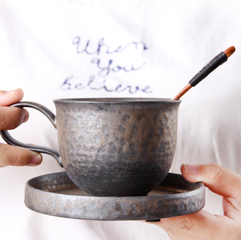 Japansk stil grov keramik retro kontor temuggar vintage handgjorda vattenkopp kaffe mjölk drinkware