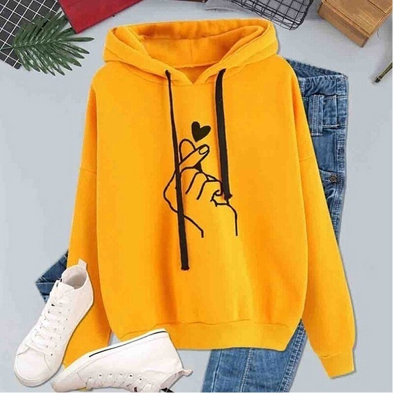 Hoodies Women Female Long Sleeve Print Hooded Sweatshirt Hoodie Tracksuit Sweat Coat Casual Sportswear S-3XL Hooded