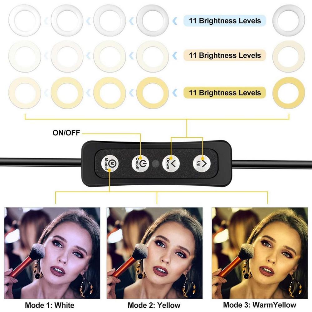 6 Zoll Dimmbare Ring Licht mit Stativ LED Kamera Selfie Handy, Mobiltelefon Licht Ring Schreibtisch Telefon Halfter für Tik Tok online Live