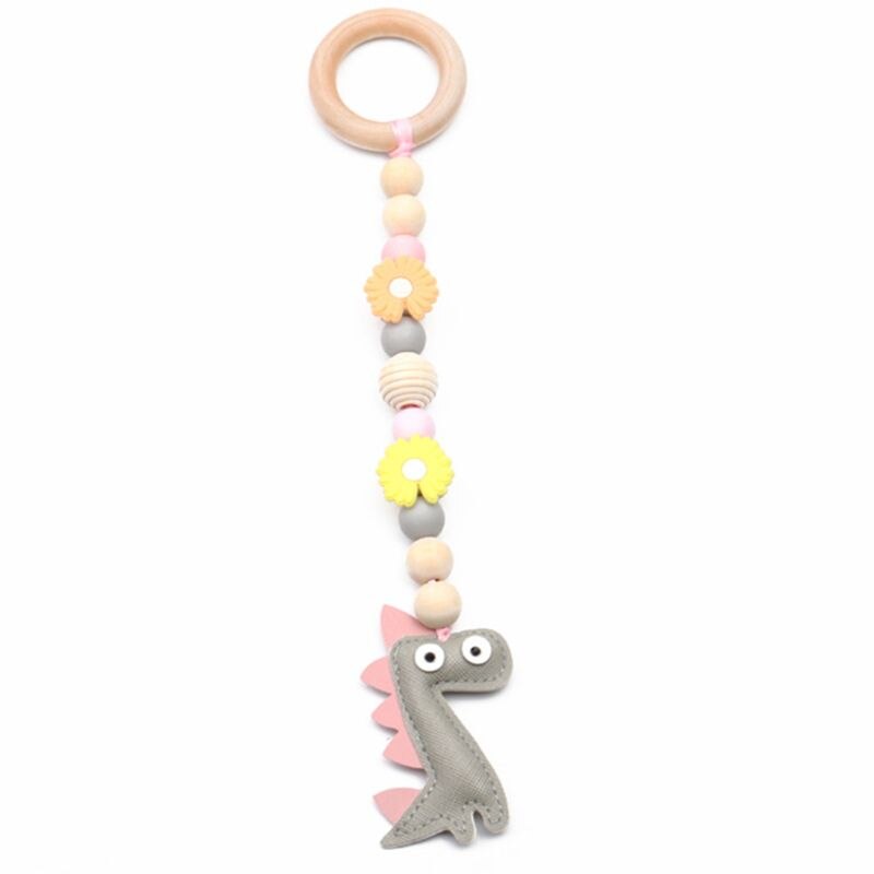 Baby Nordic Gym Frame Pendants Rack Hanging Beaded Wood Ring-pull Toy Decoration T5EC