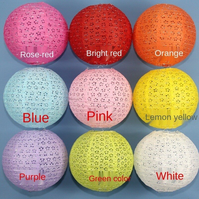 8-10-12-14-16Inch Chinese Style Hollow Paper Lanterns Wedding Paper Party Decoration Supplies Children DIY Lanterns