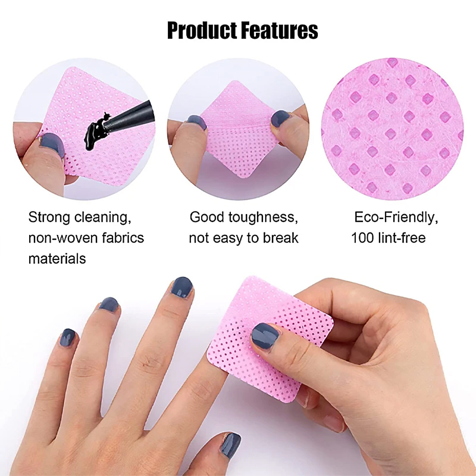 600 stücke Fusselfreien Nagellack Entferner Baumwolle Tücher UV Gel Tipps Entferner Reiniger Papier Pad Nägel Polnischen Kunst Reinigung maniküre Werkzeuge