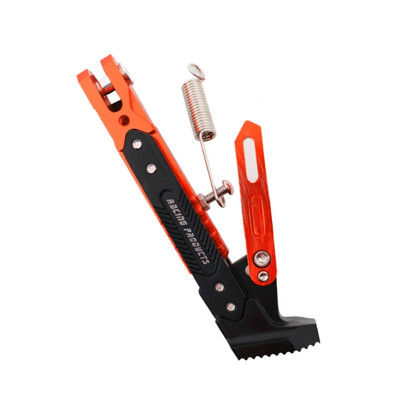 Cavalletto laterale regolabile in metallo per bicicletta da moto cavalletto per moto cavalletto per cavalletto supporto per parcheggio accessori per moto: Arancione