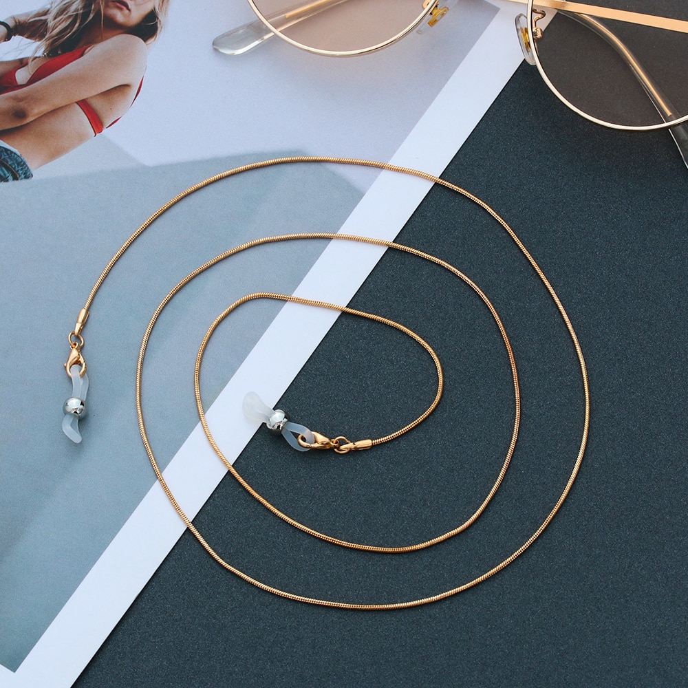 Porte-lunettes en métal antidérapant 1 pièce | Collier porte-lunettes de soleil, lunettes de lecture, lanière lunettes cordons support pour lunettes