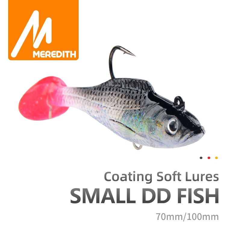 MEREDITH petit poisson DD 70mm 100mm leurres de pêche au plomb T queue leurres de pêche souples crochet unique Wobblers artificiels appâts de pêche