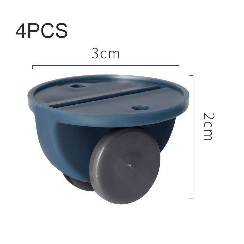 Furniture Castors Wheels Storage Box Pulley Scroll Wheel Fixed Castors Adhesive for Garbage Storage Box LAD: Blue