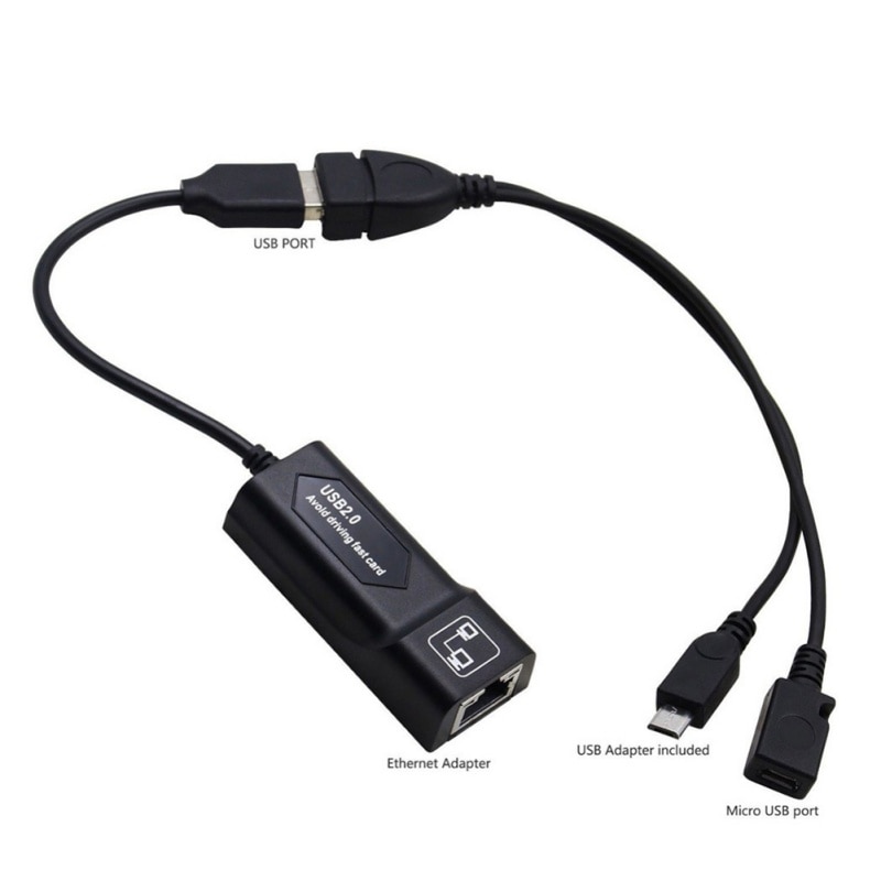 USB naar RJ45 10/100 Mbps USB Ethernet Adapter netwerkkaart LAN USB Adapter Lan RJ45 Kaart met Micro USB Adapter voor PC laptop