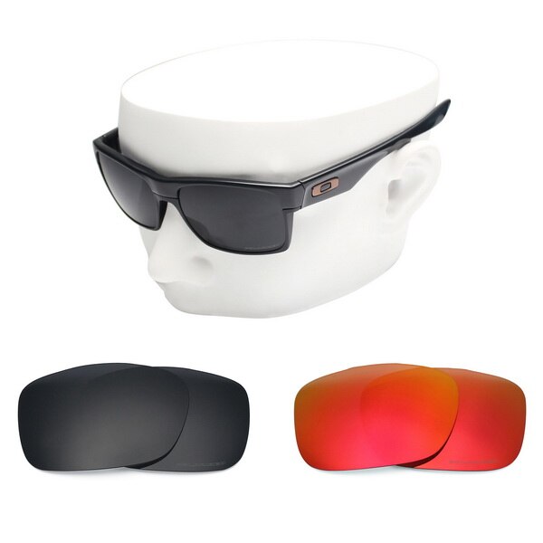 OOWLIT Anti-Scratch Ersatz Linsen für-Oakley TwoFace OO9189 Geätzt Polarisierte Sonnenbrille: Black and Red