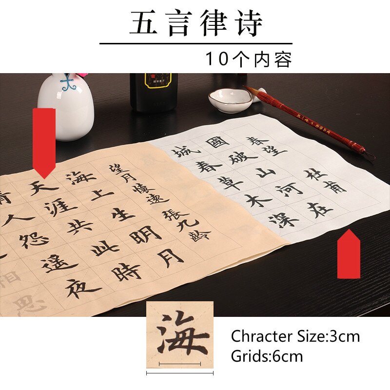 Medium Regular Script Calligraphy Copybook Beginner Chinese Calligraphy Practice Copybooks 40pcs Brush Calligraphie Copybook: G