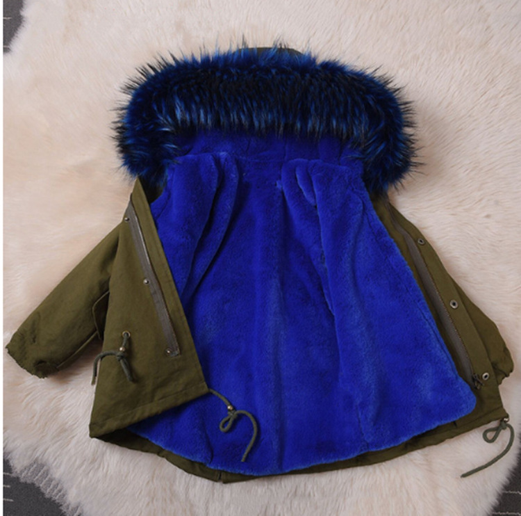 Neue Mädchen Winter Mädchen Jacken Für Jungen Mantel Mit Kapuze Faux Pelz Kinder Parkas Casual Dicke Warme Baby Kinder Kleidung Oberbekleidung: blue fur / 2T