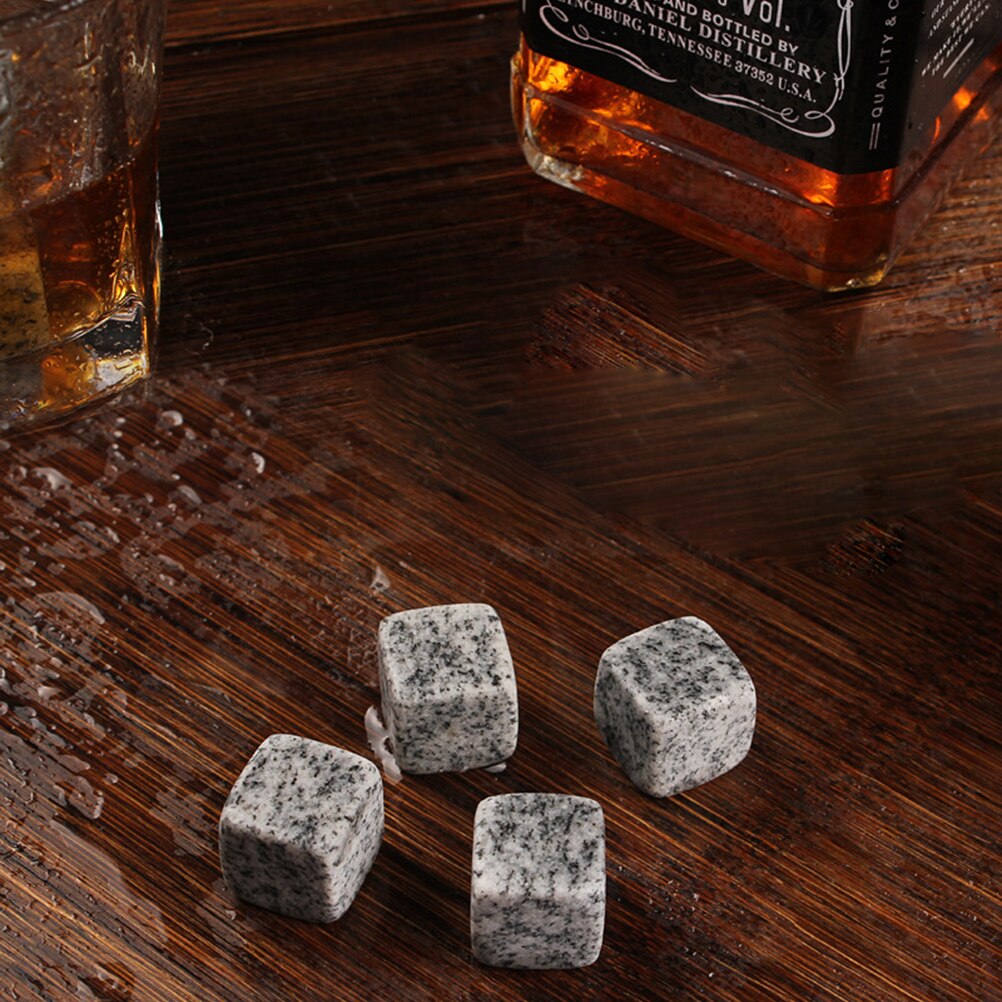 Kitchen Tools 6 Pcs Gray Wiskey Ice Wine Stone Beverage Chilling Rocks For Whiskey And Other Beverages Barware Coolers Tool