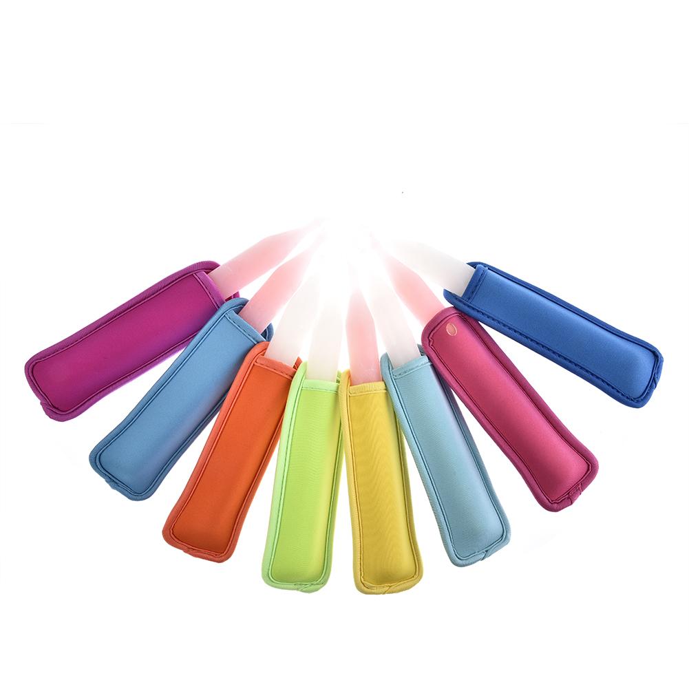 10 stks/set Kleurrijke Neopreen Popsicle Houder Vriezer Icy Pole Ice Lolly Sleeve Protector Voor Ijs Gereedschap Voor Party Supply