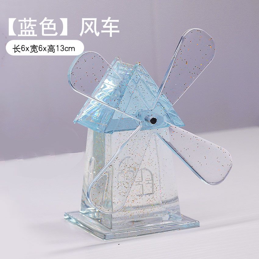 Aquarium Landschapsarchitectuur Kristallen Kasteel Simulatie Windmolen/Vissenstaart/Vraaggenezing Creatieve Decoratie Onderwaterwereld Landschap: Zilver