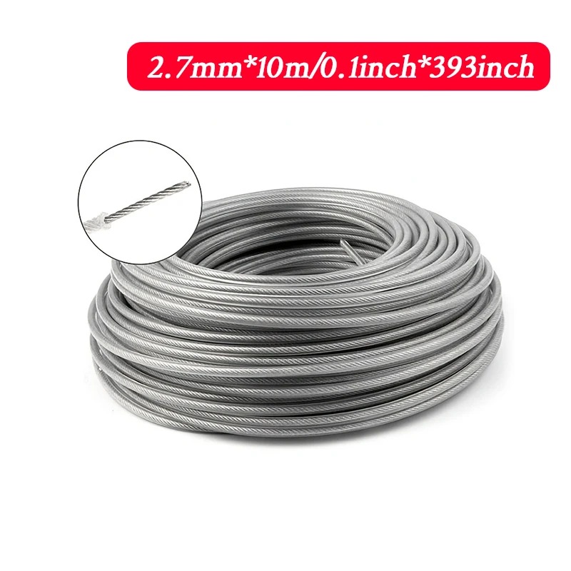 LUSQI Steel Core Trimmer Line Heavy Duty Nylon Grass Cutting Rope 5M 10M 15M Brushcutter Strimmer Line Lawn Mower Replacement: WHITE