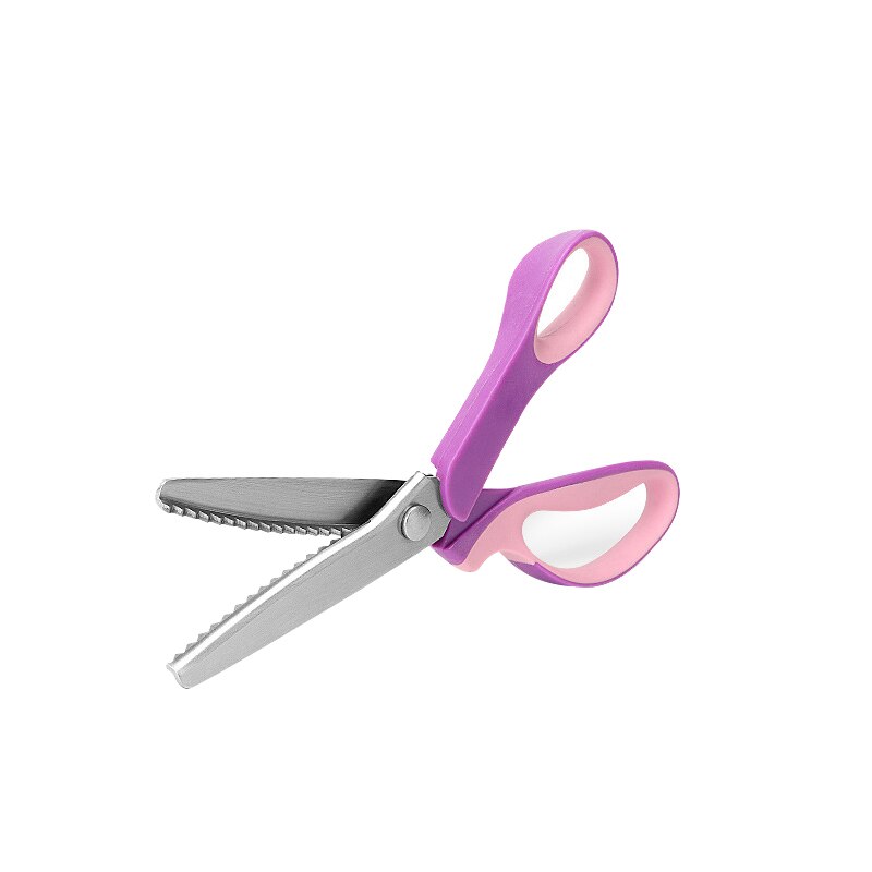 Leather Scissors Stainless Steel Tailor Scissors with Zigzag Shape Zigzag Fabric Scissors Cutting Garment DIY: Purple