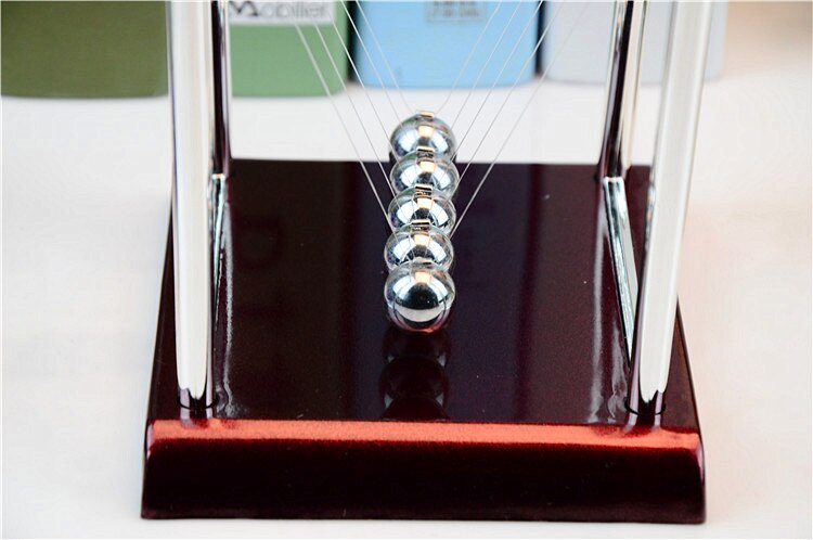 Medium Size Newton's Smart Cradle Balance Steel Ball , Physics Science Pendulum Ball , Desk Toy