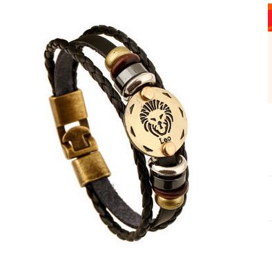 12 konstellationer horoskop armbånd stjernetegn sort silikone armbånd gummi til mænd kvinder par smykker: Forsølvede