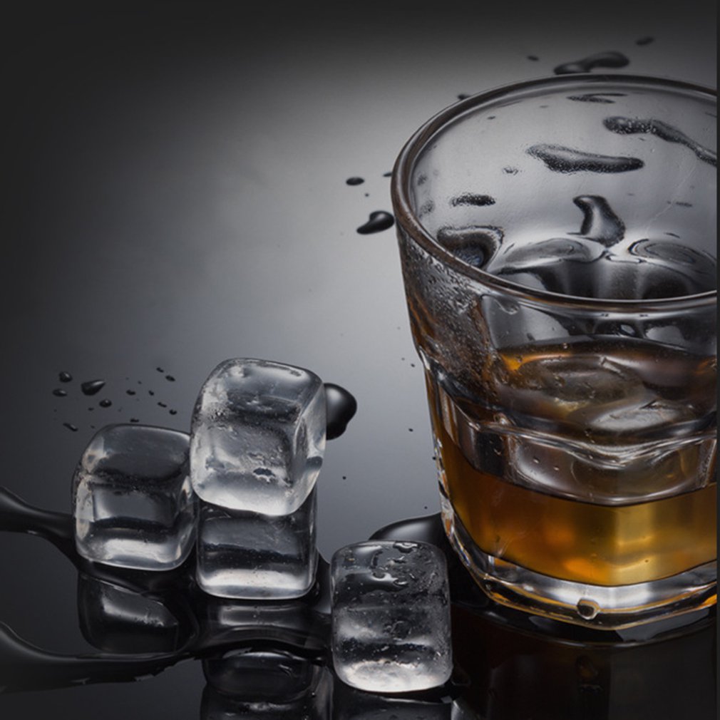 8Pcs Whisky Stenen Alcohol Ijs Steen Vierkante Koeling Steen Mooie Decoratie Delicate Whisky Marmer Met Clip