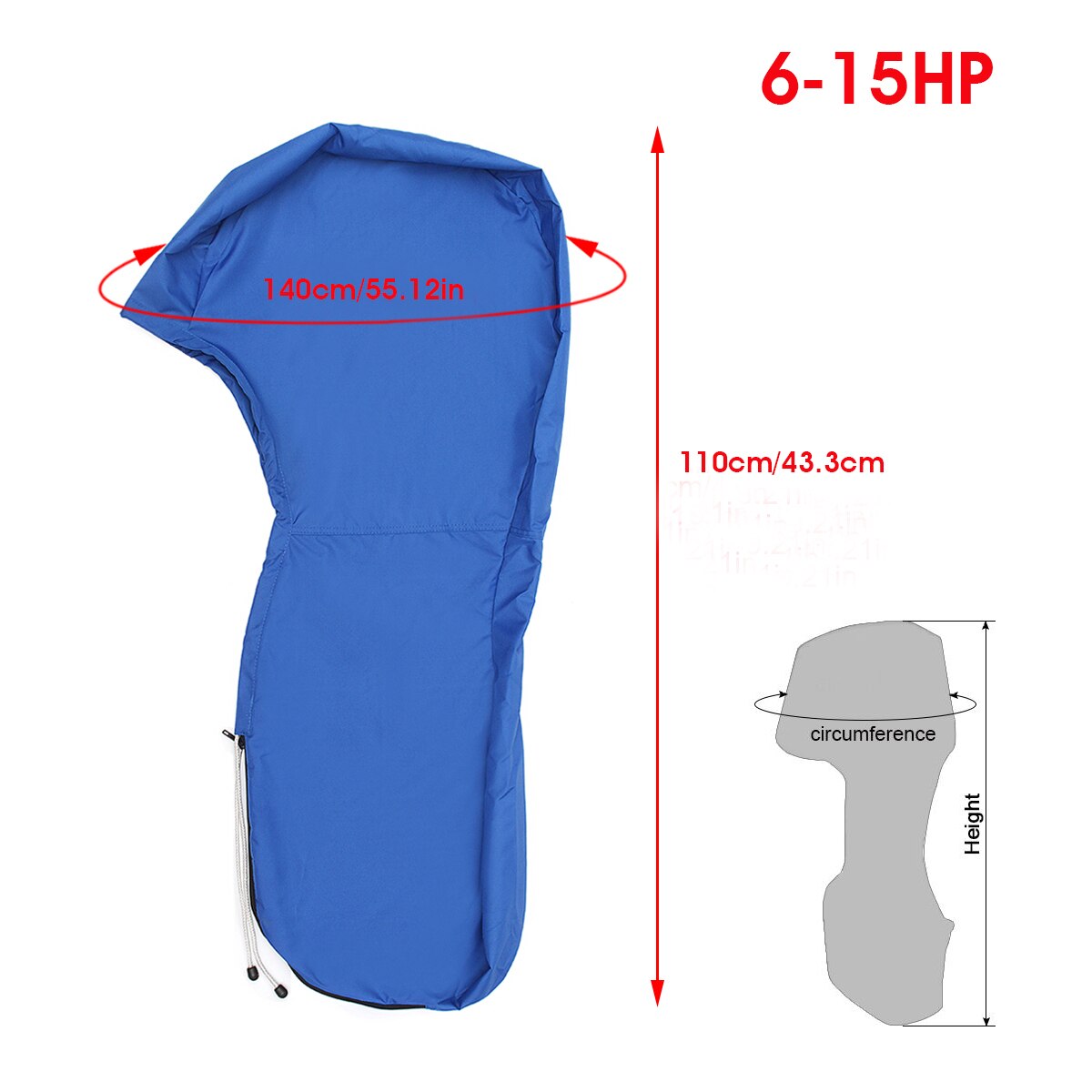 600D Boat Full Outboard Engine Cover Engine Motor Covers Protector Blue For 6-225HP Waterproof