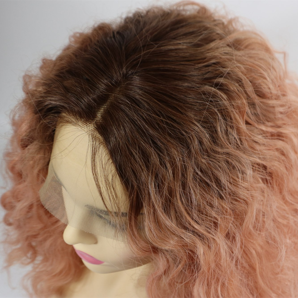 Adult Women's Feathered Rose Pink Wig main image 1