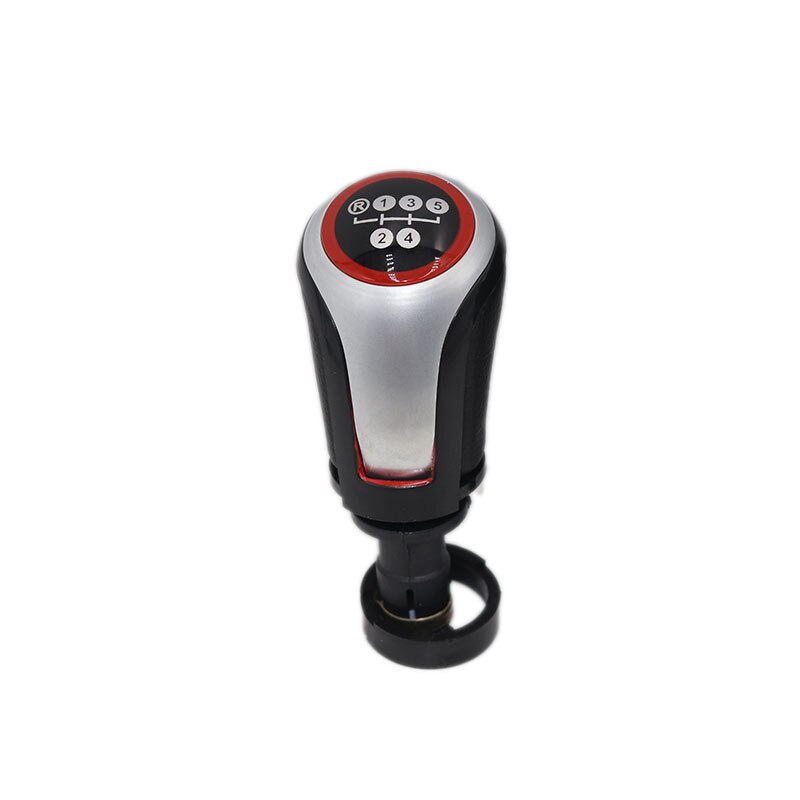 Cromado y cuero pomo de cambio de marchas para coche palanca Gaitor arranque cubierta para VW Golf 7 A7 MK7 VII GTI GTD: 5 speed knob