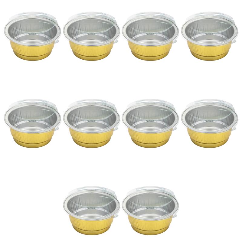 10Pcs Aluminiumfolie Cups Hittebestendige Kruiden Verpakking Take-Out Dozen