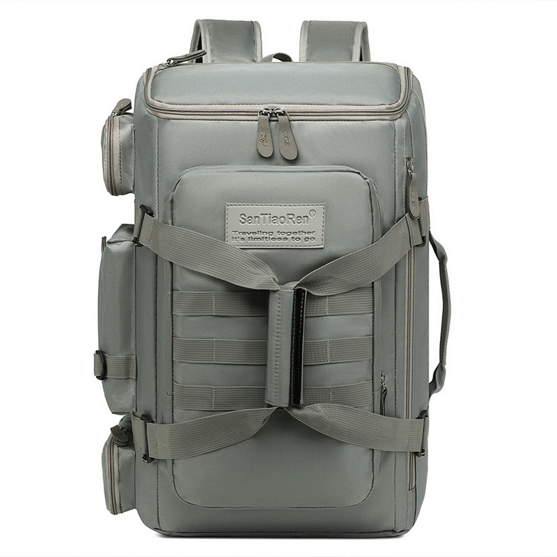 Travel Backpack Business Trip Short Distance Duffel Bag Large Capacity Dual-use Outdoor Leisure Camping Bags: Dark Grey