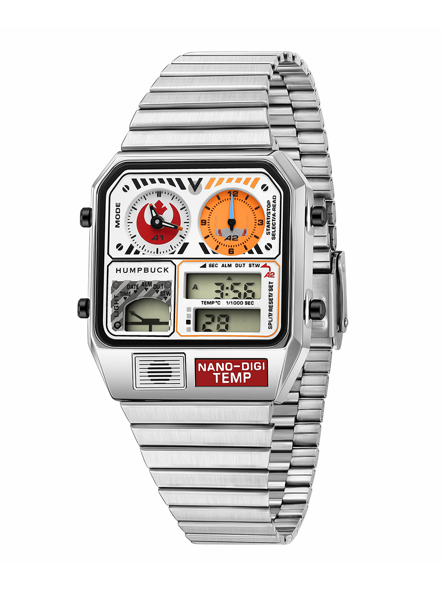 HUMPBUCK Relojes digitales para hombres Temas clásicas Reloj de pulsera multifuncional con cronómetro de temperatura Tiempo dual y calendario