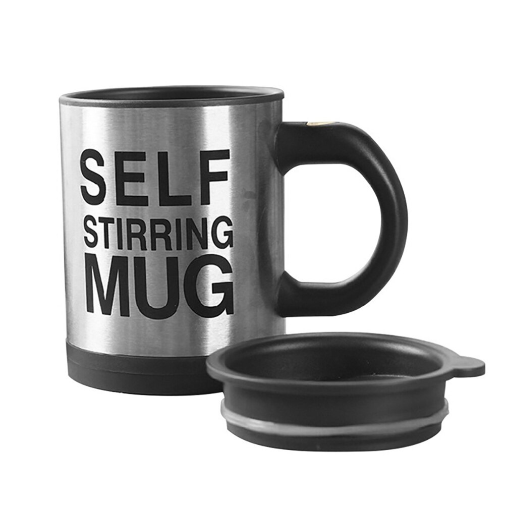 Taza de café de acero inoxidable de 400ml, taza mezcladora automática para café, leche, taza mezcladora, tazas de café aisladas inteligentes