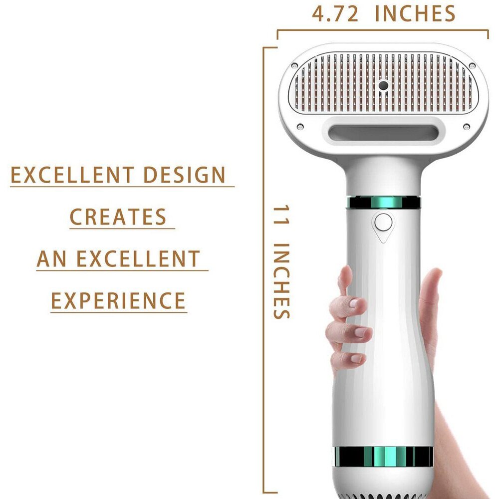 Portable Dog Dryer 2-In-1Hair Dryer for Dogs Adjust Temperature Low Noise Pet Dryer Dog Grooming Comb Fur Blower