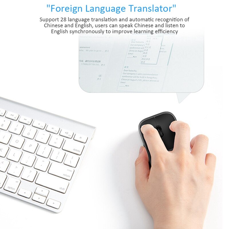 AI Bluetooth Mouse traductor de voz instantáneo ratón de carga inalámbrica traducción de idiomas inteligente