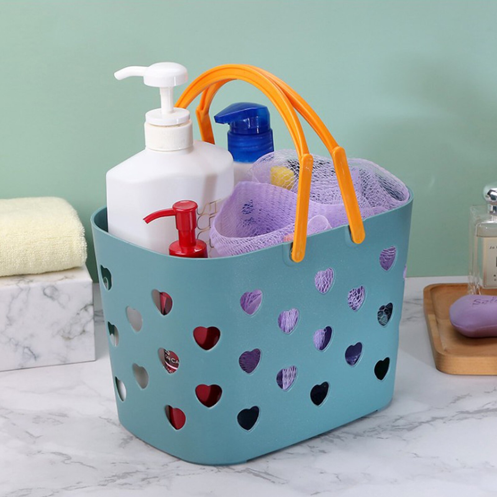 Portable Shower Caddy Tote Large Capacity Quick Dry Toiletry Box Shower Handheld Toiletries Storage Basket for Bathroom