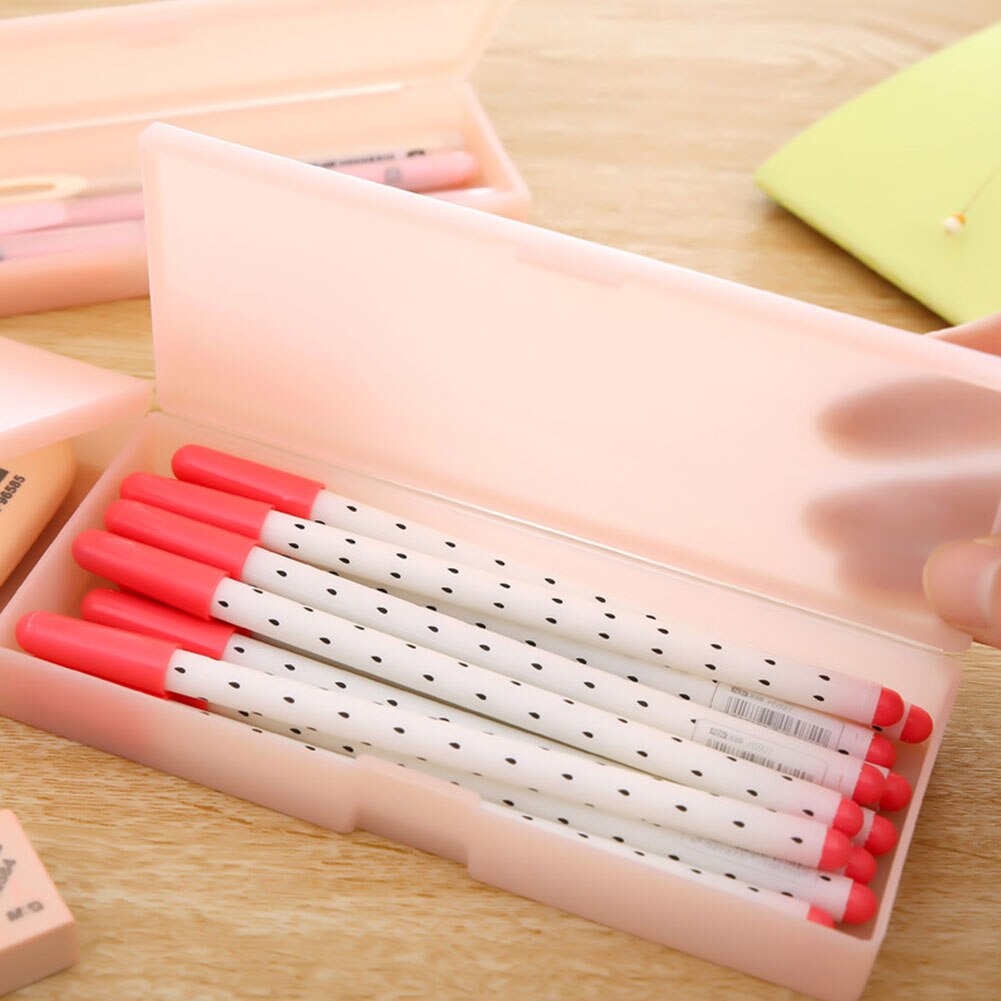 Pencil Case Pen Container Dull Polish PP Crafts Student Stationary Multifunctional Office Desktop Organizer Durable