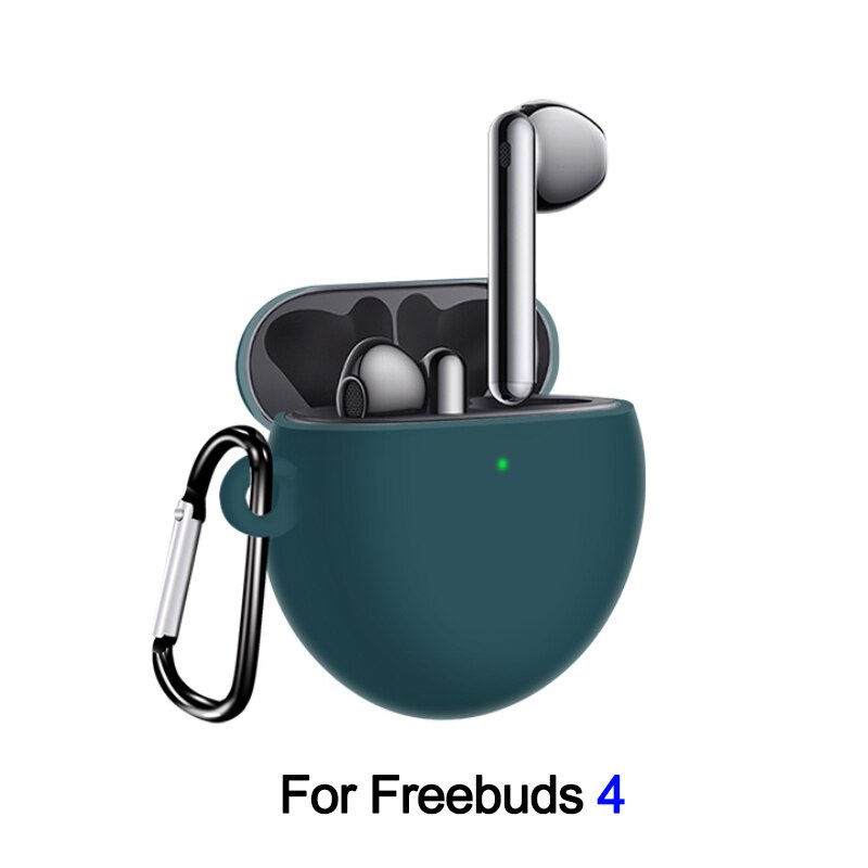 Silicone Protective Case For Huawei Freebuds 4i Earphone Cases Cover For Huawei Freebuds 4 i Free Buds 4i freebuds4i Cases: darkgreen For Buds 4