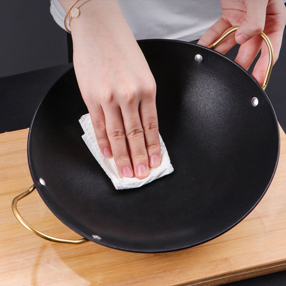 1pc Seafood Pot Ramen Pot Double Ear Stainless Steel Round Bottom Small Pot