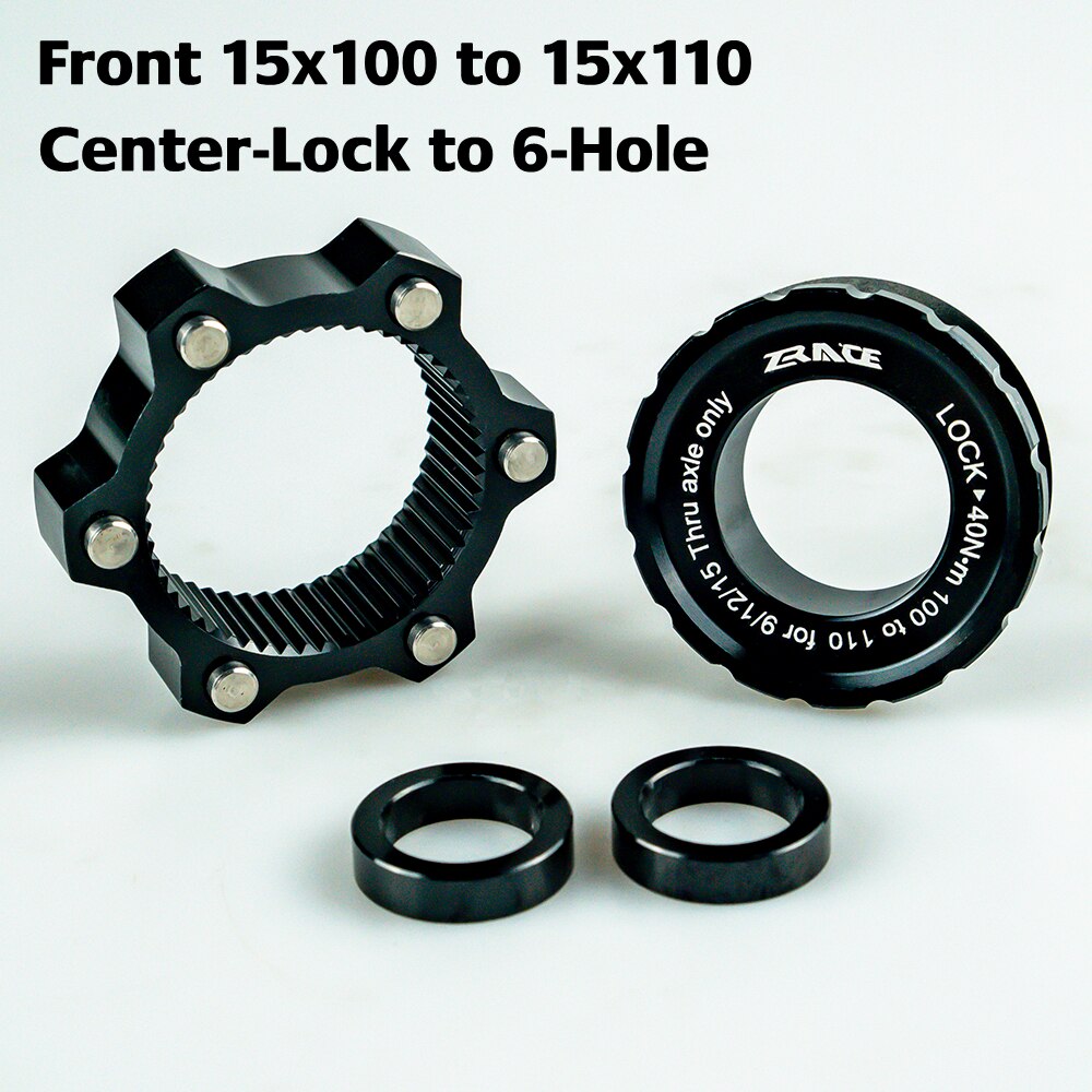 ZRACE-Centro de bloqueo adaptador de Boost, Centro de bloqueo para 6 agujeros, 15x100 a 15x110, 12x142 a 12x148,: Front