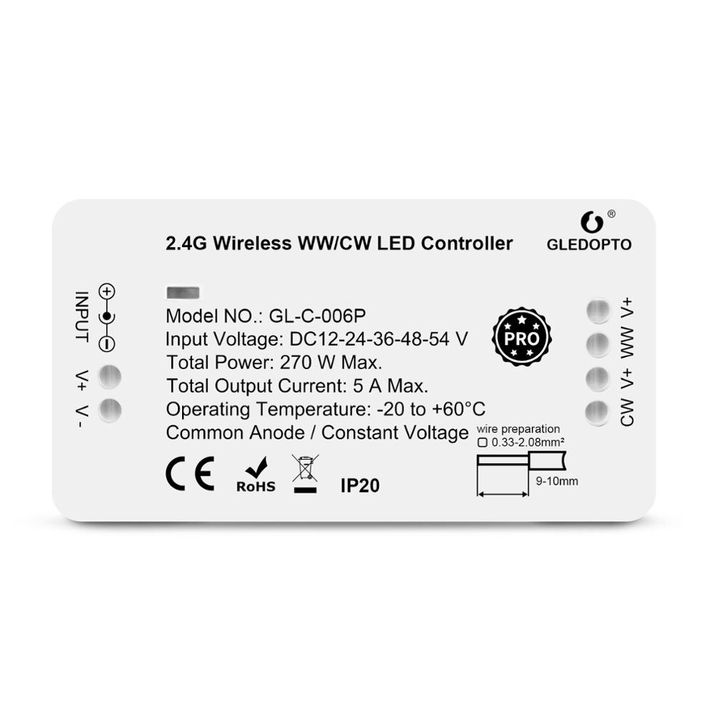 GLEDOPTO ZigBee 3.0 Smart LED Controller PRO RGBW RGB+CCT Dimmer Controller Voice Control work Alexa Google Home SmartThing H*UE: WWCW