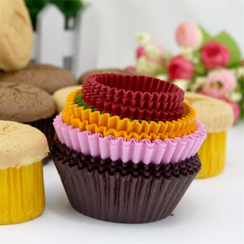 100 Stks/partij Pure White Cupcake Liners Food Grade Papier Cup Cake Bakken Cup Muffin Keuken Cupcake Gevallen Cake Mallen
