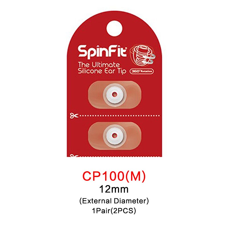 Originele DUNU SpinFit CP100 CP800 In-Ear Gepatenteerde Siliconen Oortelefoon Oordopje 1 Paar (2 STUKS): CP100-M(12mm)