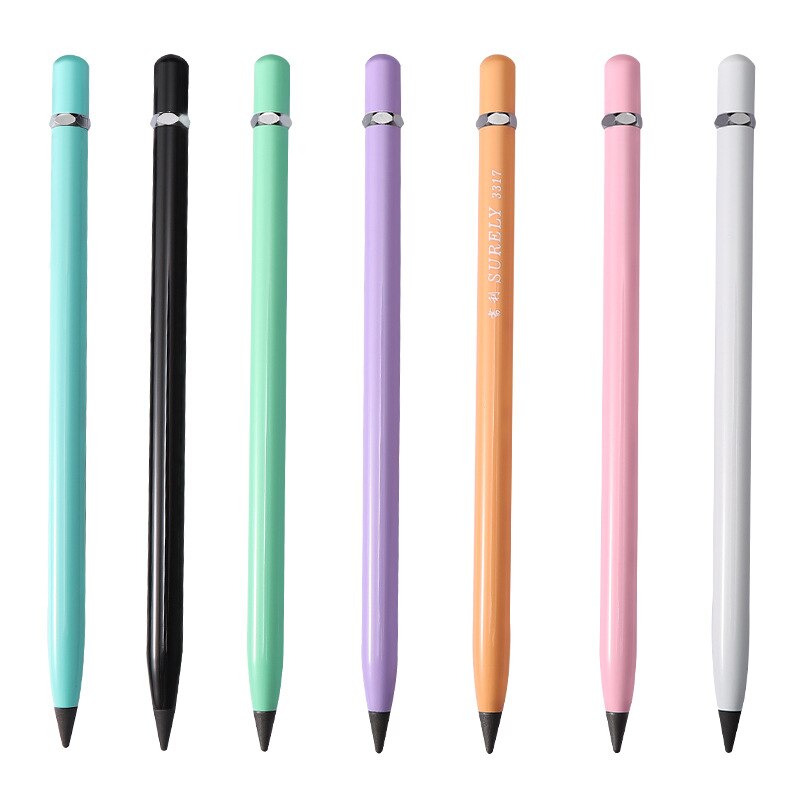 Stylo métallique Permanent avec caoutchouc remplaçable, stylo sans encre, stylo à pointe, jamais , papeterie de bureau pour l'école,