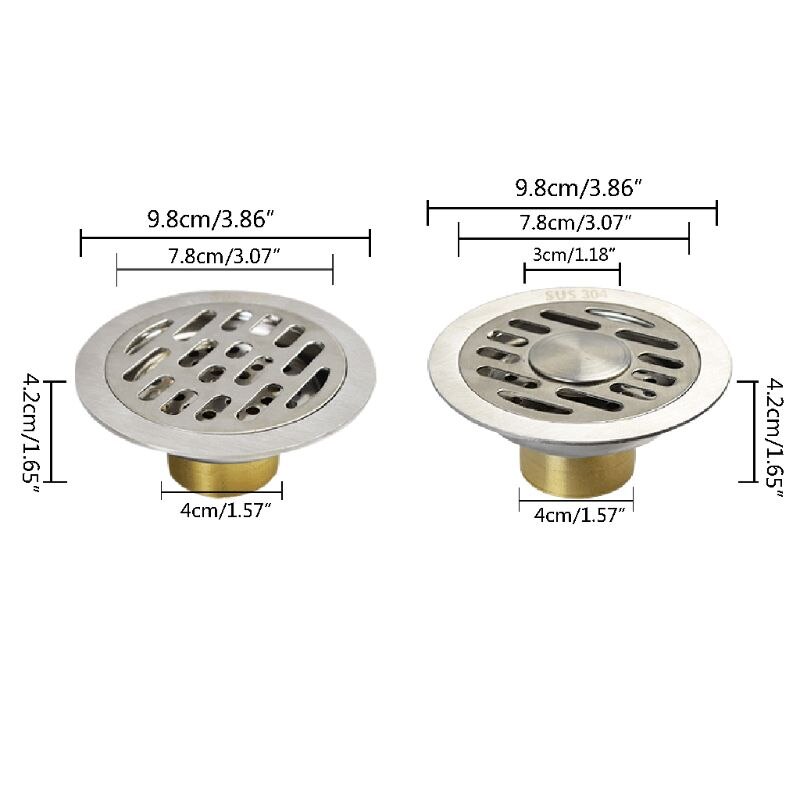 Stainless Steel Insert Round Floor Waste Bathroom Shower Room Invisible Floor Drain Fast Drainage Odor-resistant