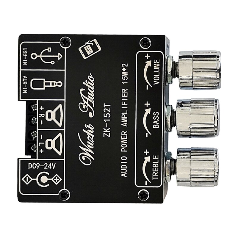 ZK-152T Power Amplifier Board Bluetooth-compatible 5.1 Subwoofer Bass Amplifier Board with Power Sleep Aid Music