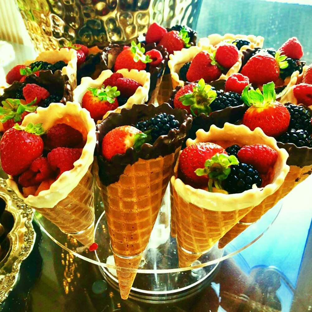 16-- huls rund akryl iskegle dessert holder displaystand fest hylde