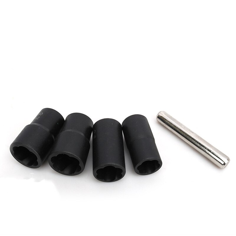 5Pcs Twist Socket Set Locking Wheel Nut Bolt Stud Extractor Removers 17Mm 19Mm 21Mm 22Mm Socket Car Accessories