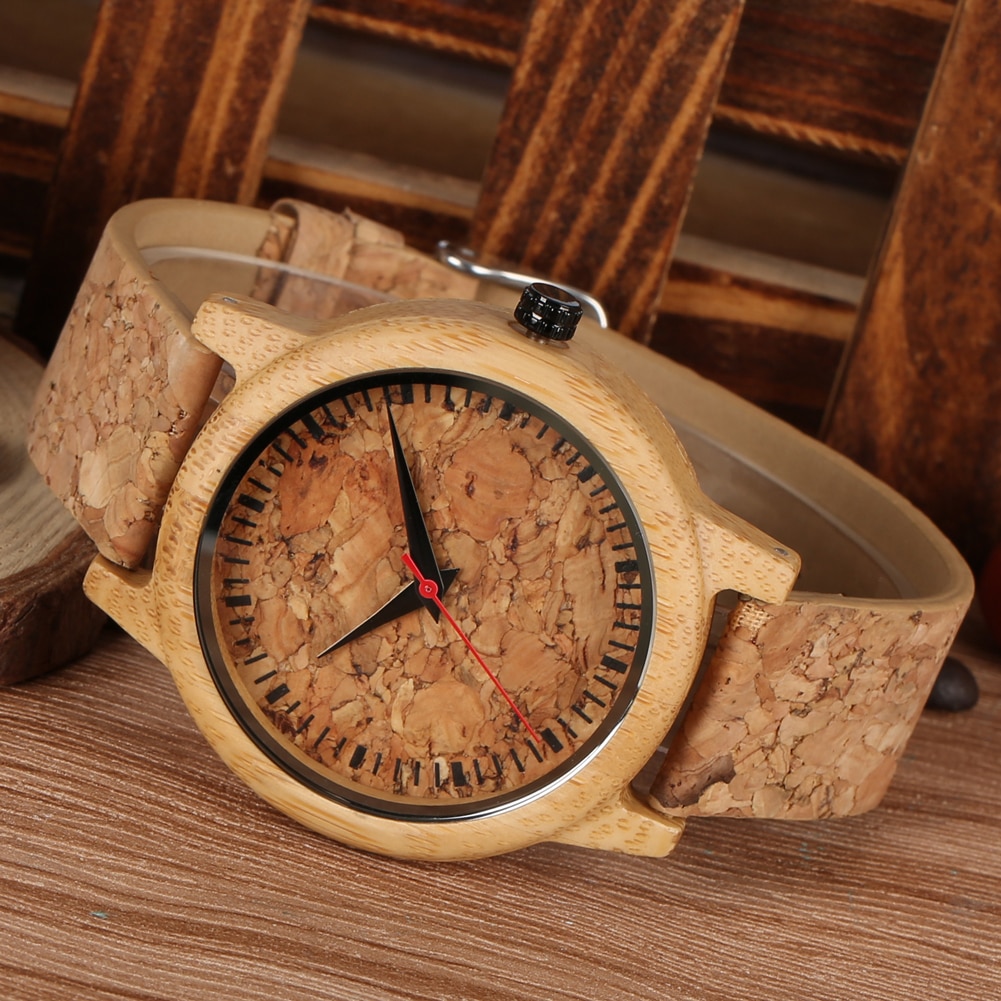 Träklockor för älskare par män klocka kvinnor klocka reloj hombre brunt läderband timmar topp souvenir