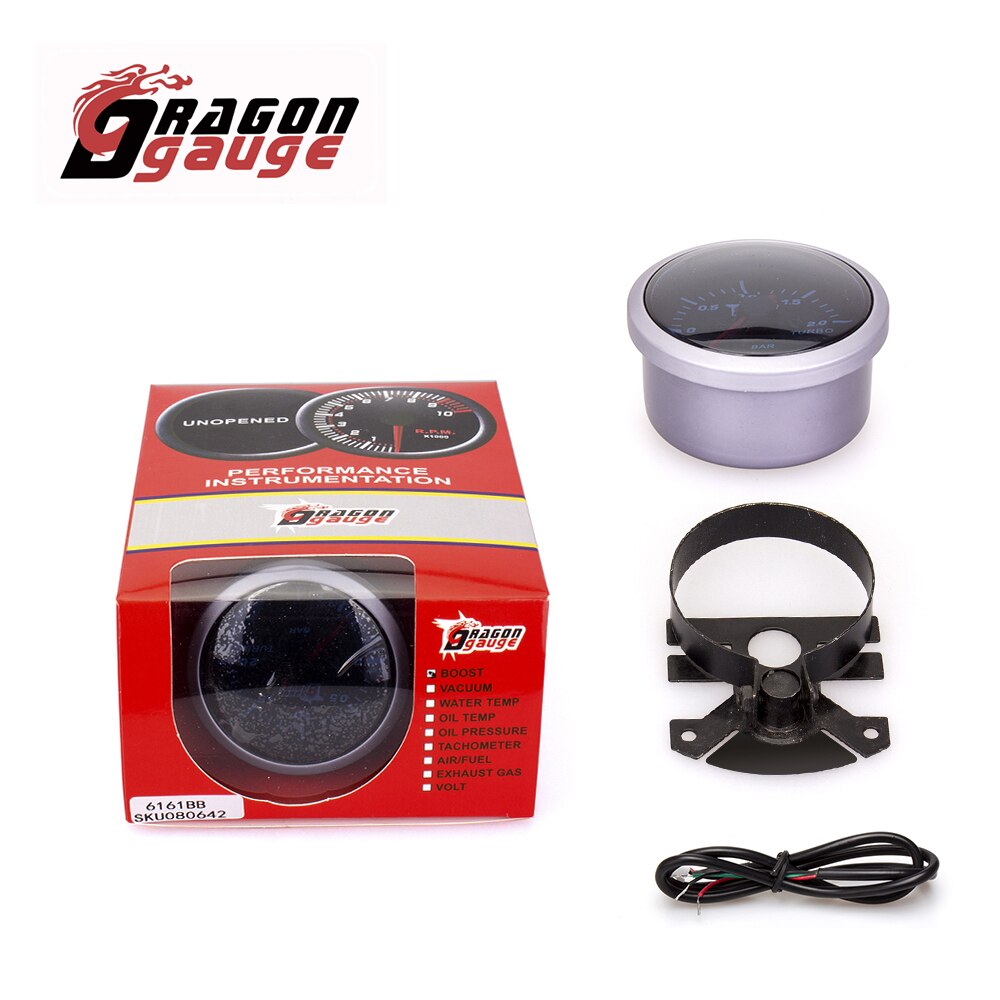 DRAGON GAUGE 2.5 " 60mm Tachometer Voltmeter Air Fuel Ratio Boost Gauge Water Temp Oil Temp Oil Press With Warning Function