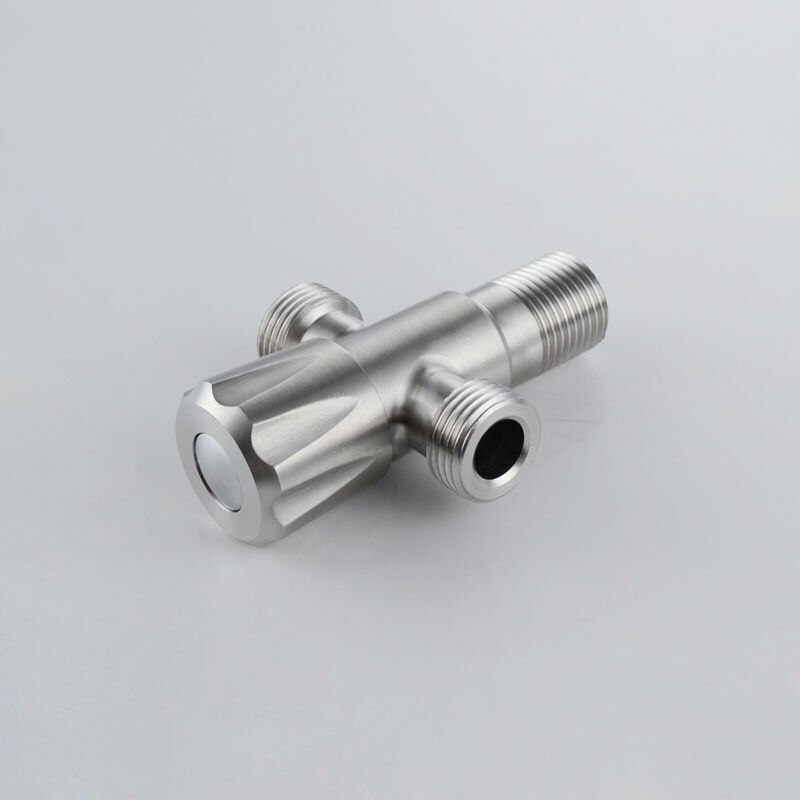 KES SUS304 Stainless Steel Quarter Turn Angle Valve 1/2-Inch IPS 3-Way T-Valve, Brushed Finish, K1152