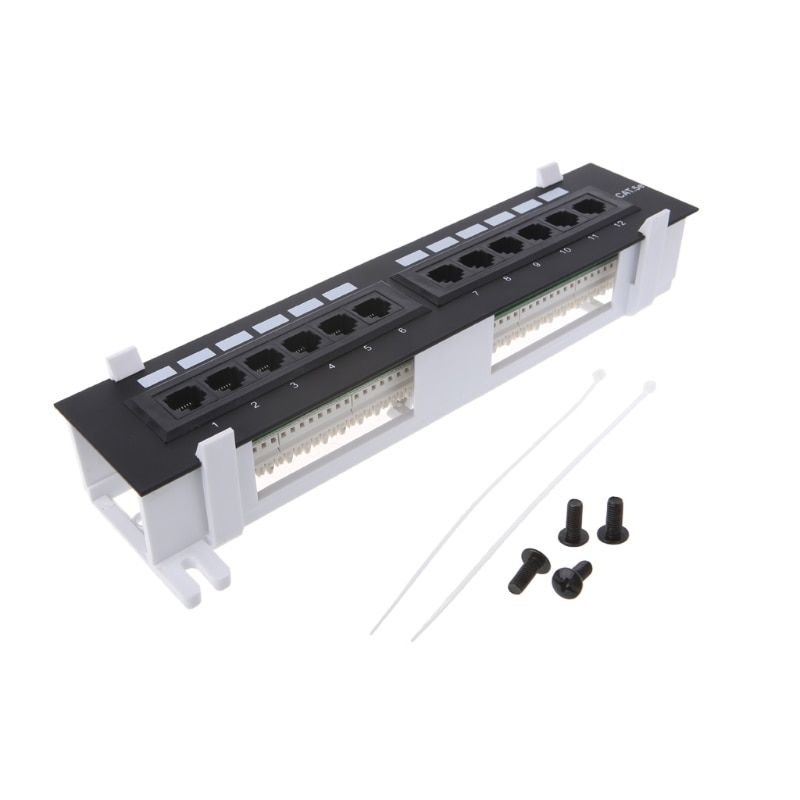 12 poort CAT5 CAT5E Patch Panel RJ45 Networking Wall Mount Rack Beugel